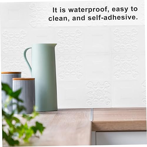 Miniatura 7 de UKCOCO 30 calcomanías de pared 3D, papel tapiz 3D, arte 3D, azulejos de pared de espuma para despegar y pegar, calcomanías para decoración de