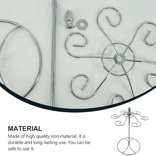 Miniatura 6 de Cabilock Soporte para copas de vino, soporte para copas de vino, estante de almacenamiento independiente para copas de vino, con 6 ganchos, soporte