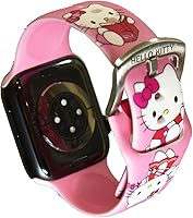 Vista 19 de Correa de silicona para Apple Watch de Hello Kitty para 38/40/1.614 in para Series 7/6/5/4/3/2/1/SE
