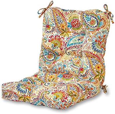 Greendale Home Fashions Outdoor Seat/Back Chair Cushion in Painted Paisley, Jamboree