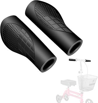 2 Pcs Knee Scooter Hand Grips, Knee Scooter Accessories, Replacement Hand Grips Fit Knee Scooters, Rollator Walkers, Wheelchairs, and Rolling Walkers, Ergonomic Design, Anti-Slip Texture