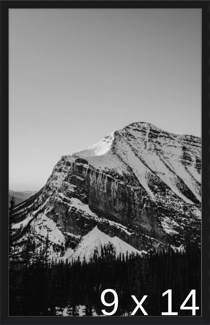 Frame It Easy 9 1/2 x 14 Satin Black Metal Frame (Ashford) 9.5x14 inches