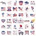 Unomor 144PCS Fourth of July Tattoos Patriotic Tattoos for 4th of July Party Supplies Party Favors, Independence Day Party Supplies(24 Patterns -1.8inchX1.8inch)