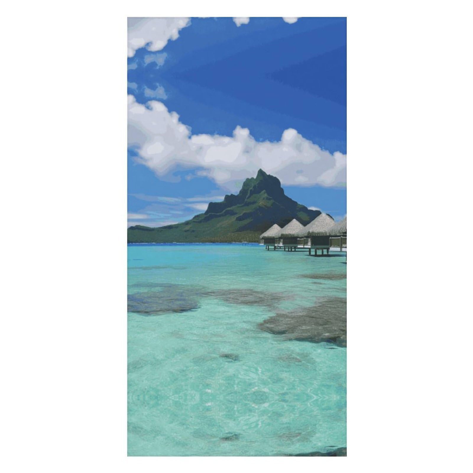 QMKFWT Tahiti Beach Beach Towels Extra Large, Quick Dry Absorbent Multipurpose, Oversized Beach Towel, Sand Free Foldable Lightweight, Travel Towel, for Beach Pool Camping Travel Vacation, 63x31.5 in