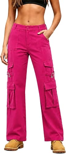 Plus Size Womens Pants Womens Buckle Multi-Pocket Cargo Trousers 2026 Y2k for Ca