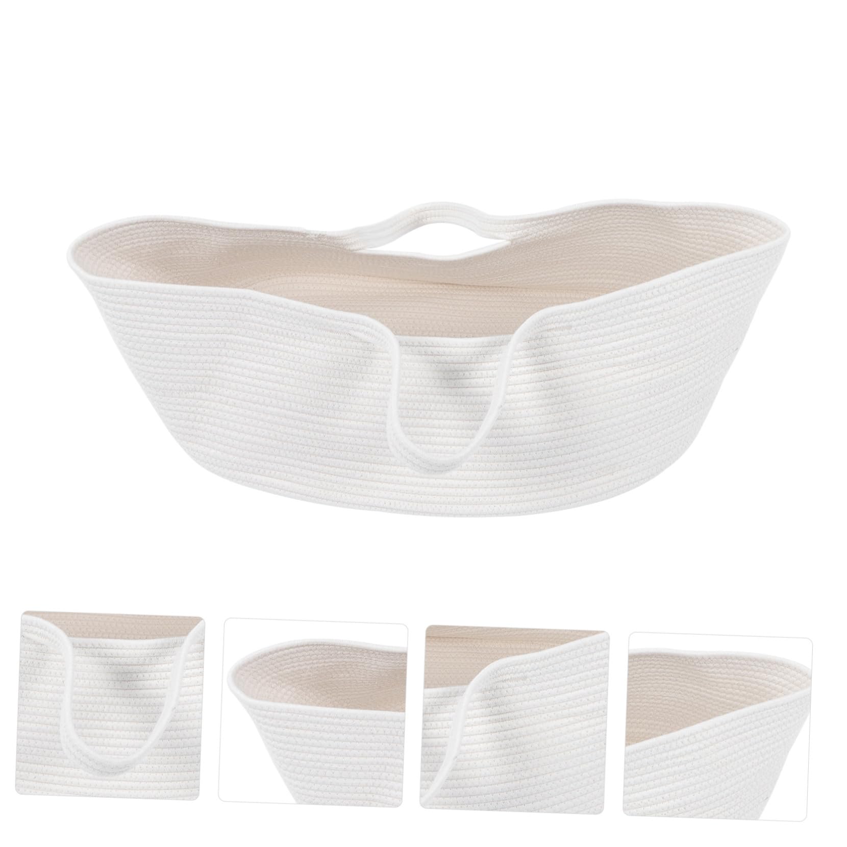 Cesta de Almacenamiento de Tela para Ñiño Beige de Cuerda de Algodón