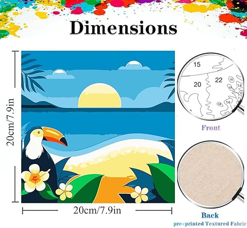 Miniatura 3 de AOSGEDY Paquete de 6 pinturas por números, pintura por números para adultos y niños principiantes, pintura para adultos por número, pintura al óleo