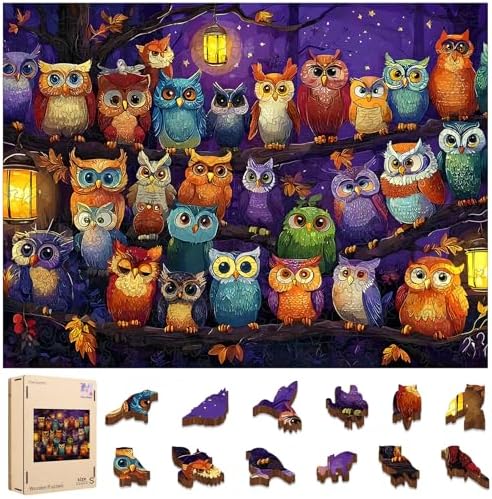 Amazon.com: Mocfesk Wooden Puzzles for Adults, Owl Family Puzzles 200 ...