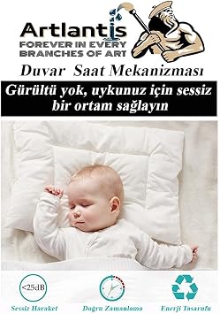 Duvar Saat Mekanizması 1 Adet 10 mm Şaft Sessiz Saat Motoru Akrep Yelkovan Okul Deney Saat Yapım