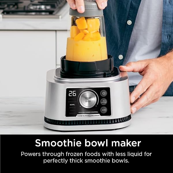 Ninja Blender For Kitchen | Food Processor Combo System | Smoothie Maker & Nutrient Extractor | 6 Functions for Bowls, Spreads, Dough, Shakes | 72-oz. Pitcher & To-Go Cups | Silver | SS351 by Ninja - Image 6
