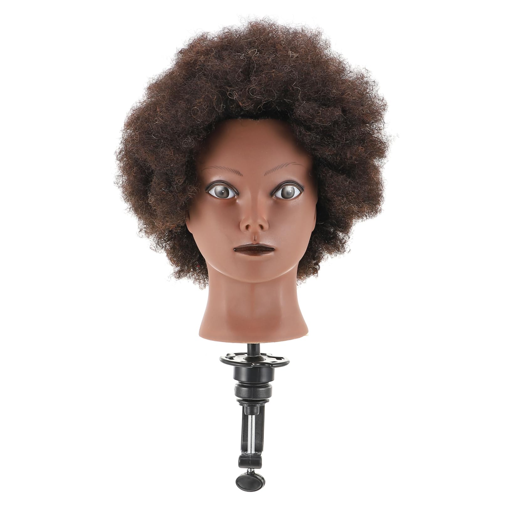 PartyKindom 1Pc African Head Mannequin Training Head for Hair Styling and Braiding Practice Realistic Black Hair Texture Durable Cosmetology Practice Tool for Students and Professionals