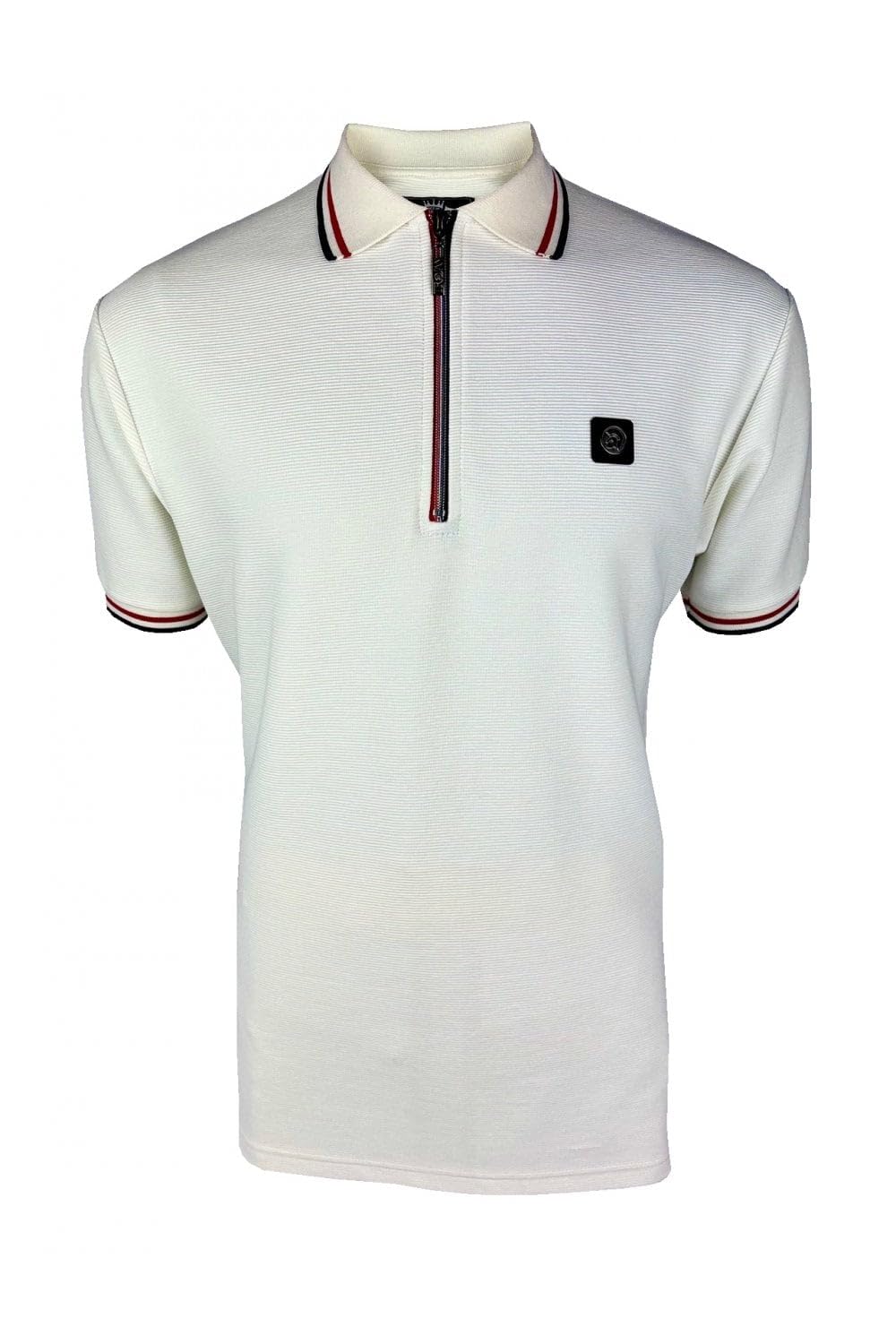 Trojan Men's Ecru Ottoman Rib Zip Polo (Uk, Alpha, 3XL, Regular, Regular, )