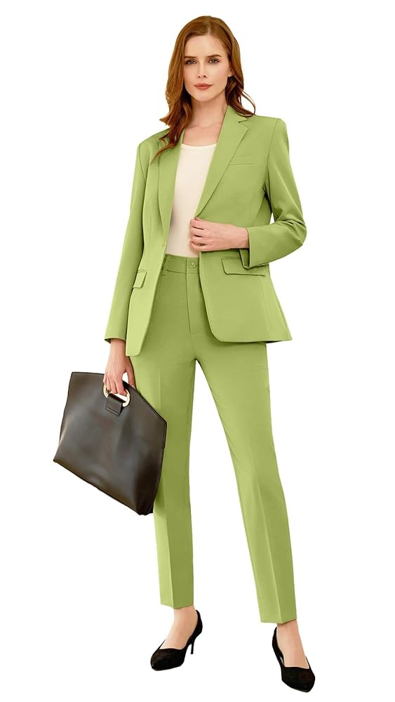 Special Occasion Pant Elegant Womens Office Suit Set Long Sleeve