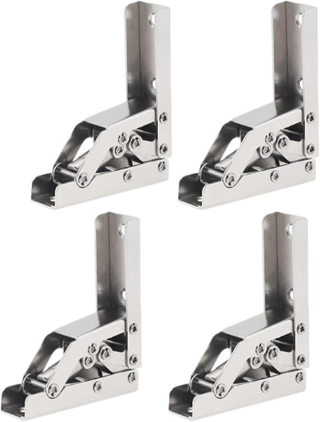 Frame Concealed Cabinet Door Hinge 2/4pcs Self-Locking Folding No Need Open Holes Hinge Table Brackets(2PCS)