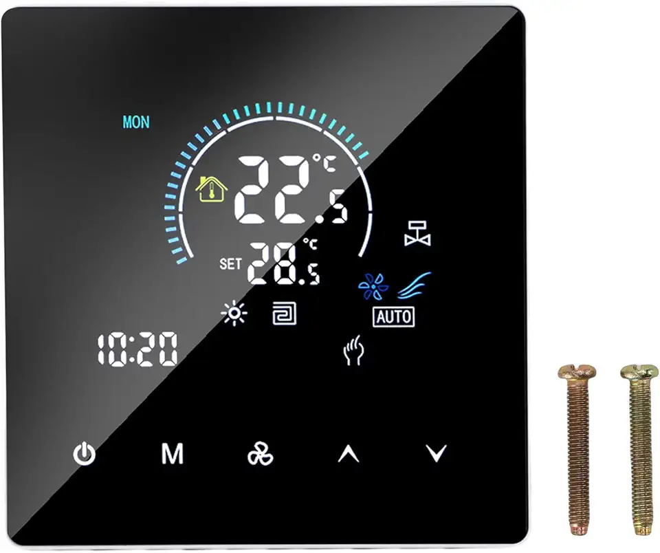 Termostato de ar condicionado central IP20 Display colorido 5 a 60 ℃ Termostato programável ajustável para escritórios, shoppings, hotéis