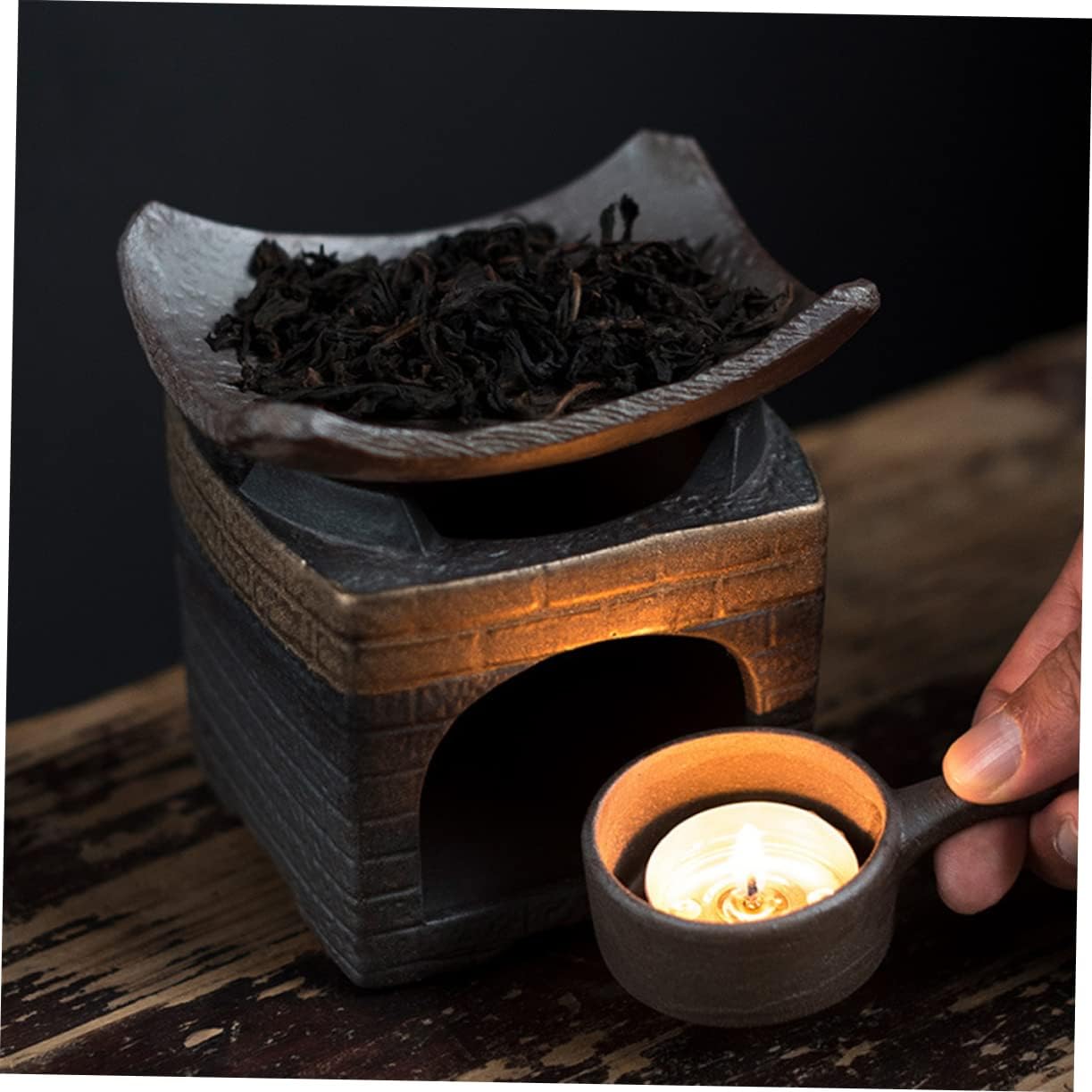 Ceramic Teapot Warmer Retro Kettle Stove Holder Tea Pot Warmer Base for Tea Supplies