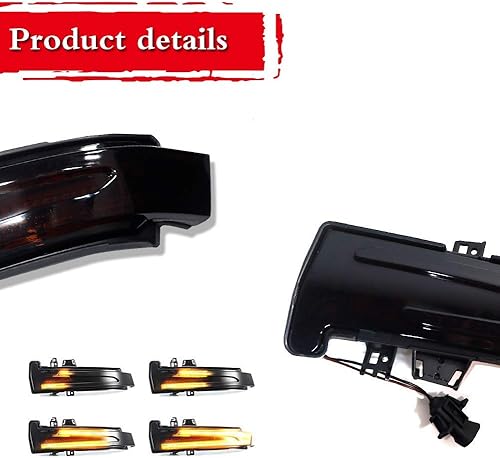 Miniatura 2 de ADIIL Lente ahumada dinámica secuencial intermitente, espejo lateral LED, montaje de luz de giro compatible con Mercedes Benz C, E, S, CLA CLS, GLK