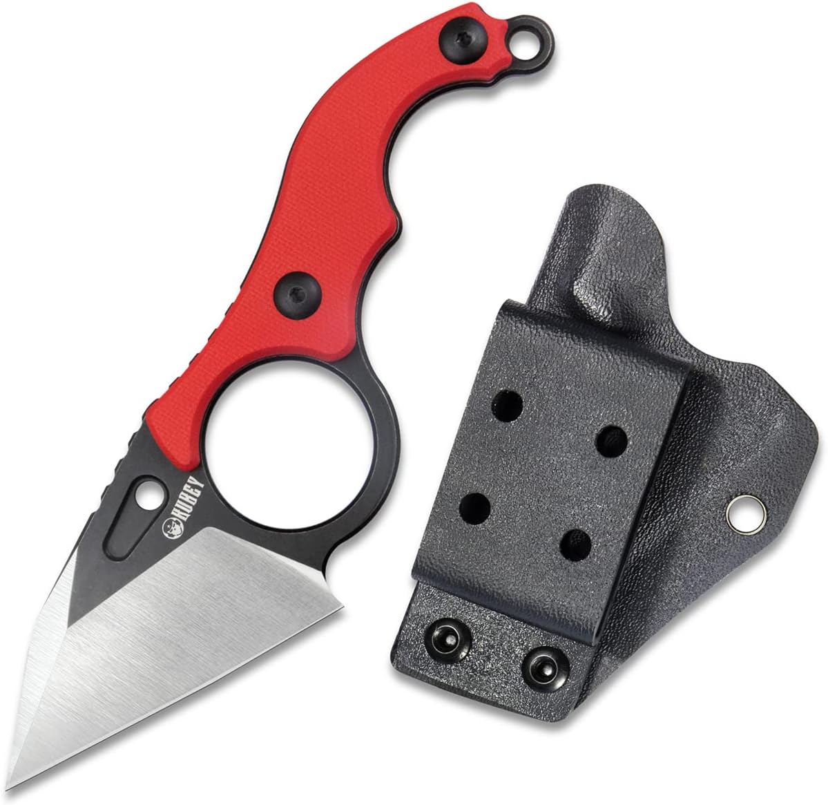 Hippocam KU166D Fixed Blade Utility Knife Hand Tool 2.36" Tanto D2 Blade with Snap Faster Kydex for Outdoor Hiking Camping and Everyday Carry