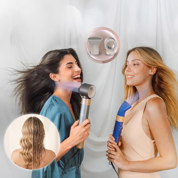 Cecotec Coanda CeramicCare Technology 14in1 AirGlam Black 1400W Heating Brush with 14 Heads Digital Motor Frizz Eliminator 3 Temperatures