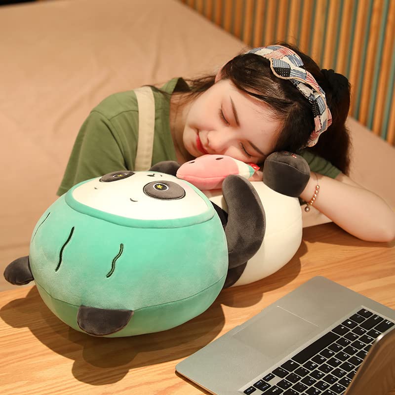 Kawaii Panda Peluche Giocattolo Carino Frutta Panda Cuscino Peluche Animale Bambola Bambini Giocattoli Per Dormire Per I Bambini Compleanno Regalo Di Natale 45 cm Verde