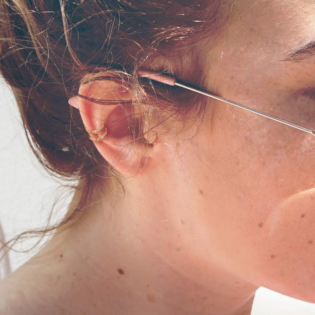 3 Round CZ Set Rose Gold IP Plated 316L Surgical Steel WildKlass Hoop Ring for Nose & Ear Cartilage
