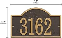 Vista 5 de Whitehall Fast & Easy Collection FEA1OG - Placa de números de casa con forma recortada, 12.0 x 7.25 pulgadas, bronce/dorado