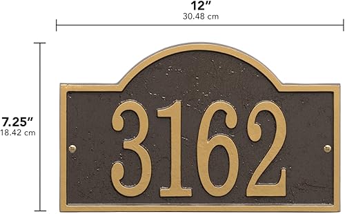 Miniatura 5 de Whitehall Fast & Easy Collection FEA1OG - Placa de números de casa con forma recortada, 12.0 x 7.25 pulgadas, broncedorado
