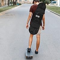 Vista 5 de Alomejor Mochila para monopatín, plegable, ajustable, bolsa de hombro para patineta, bolsa de transporte de longboard