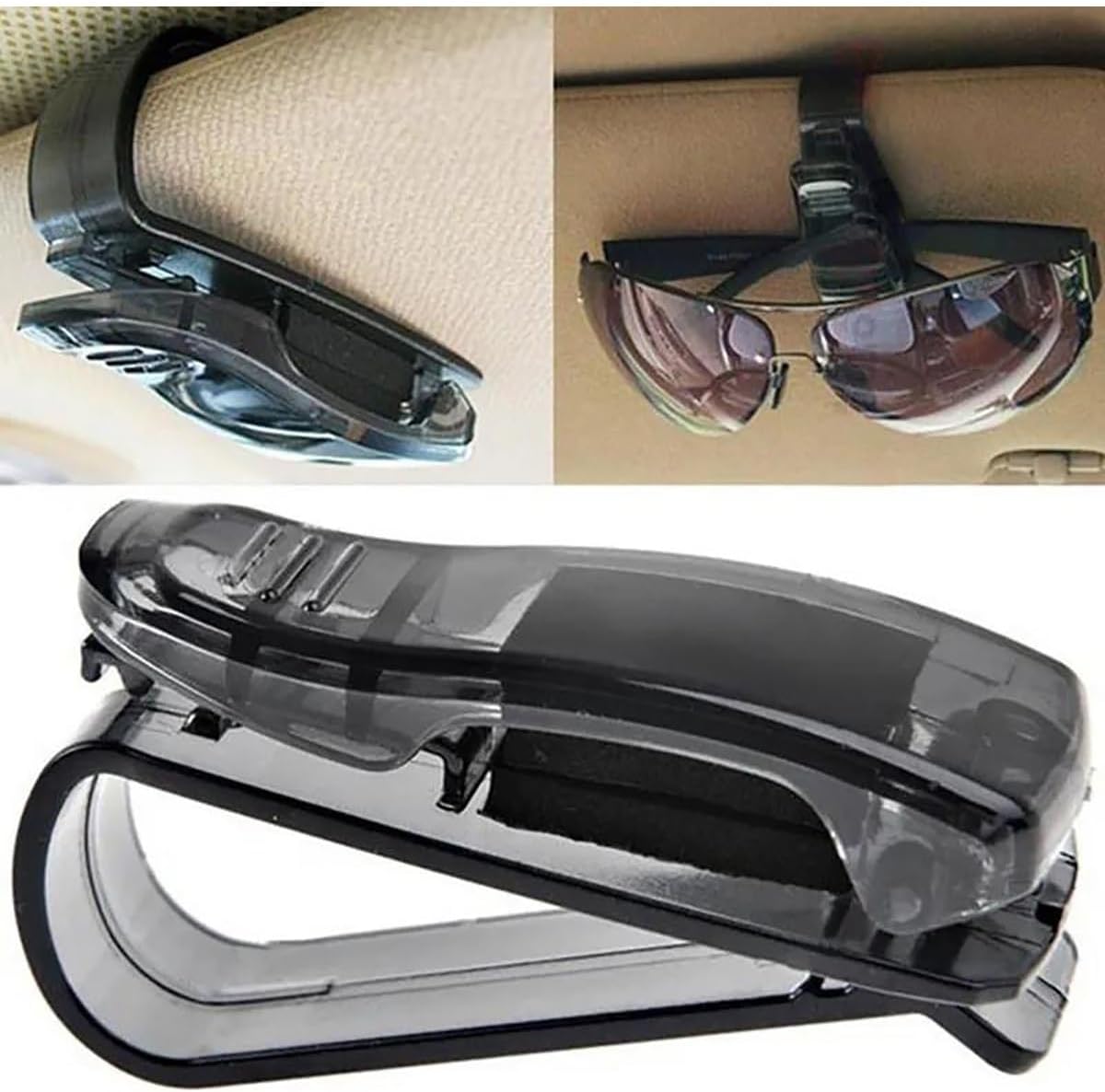 Sunglass Holder Universal Car Auto Sun Visor Glasses Box Sunglasses Clip Card Ticket Holder Stand Fastener Pen Case Eyeglasses Car Accessories Car Sunglasses Holder