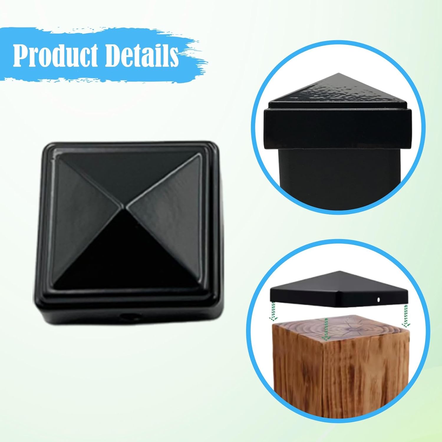 4 Pieces Iron Fence Post Cap Decorative Post Caps Reusable Fence Accessories S