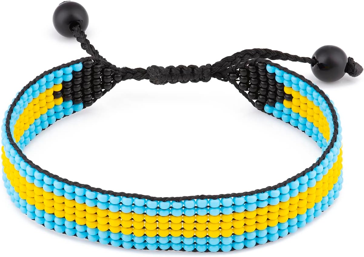 Flag Bracelet | Adjustable Handmade Flag Bracelet Beaded and Boho Style Rope Bracelet