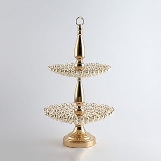 2-poziomowa Miska Na Owoce, Okrągły Kształt Frutas Do Przechowywania Na Blacie Kuchennym, Górny Stojak Na Warzywa, Metalowy Stojak Na Przekąski 30x 30 X 53cm,Silver