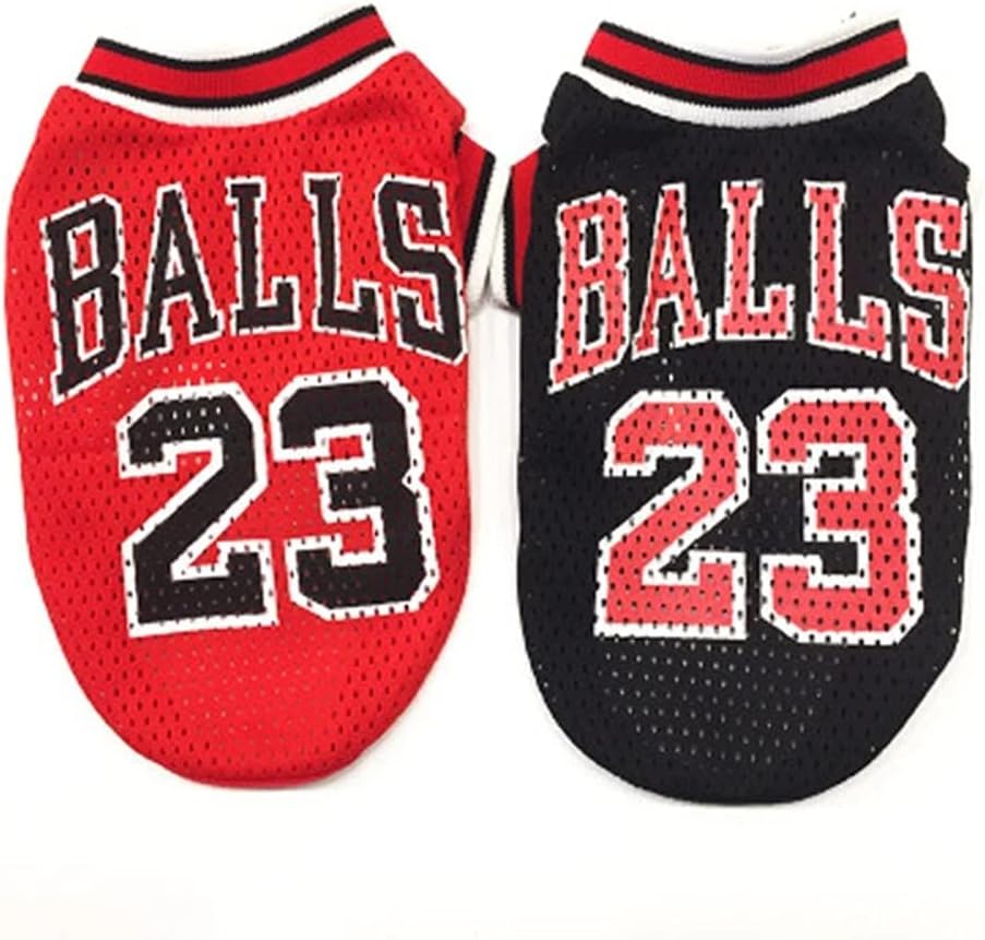 Anytec XS-6XL Small Medium Large Dog Clothes Basketball Uniform Mesh Breathable T-Shirt Dogs Costume Basketball Fans for Pet Dogs Cats (A, XS) : Pet Supplies