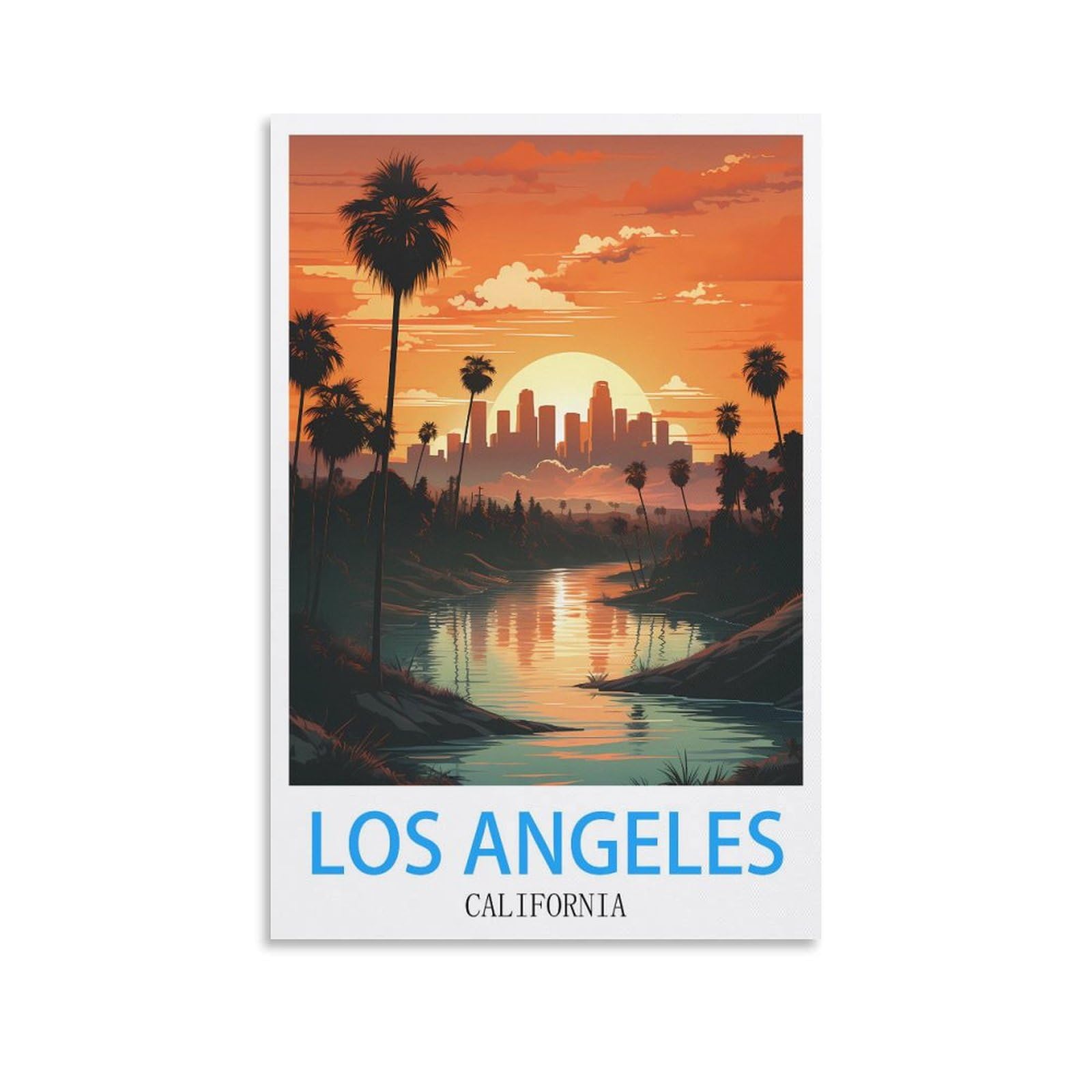 Vintage Metal Tin Wall Sign Los Angeles California Art Plaque Poster Wall Decor for Home Tool Room Bar Club Restaurant Cafe 15x30cm