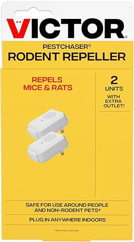 Miniatura 9 de Victor PestChaser - Repelente de roedores con luz nocturna y salida extra, paquete de 2, 2 repelentes de roedores de alta frecuencia, repele