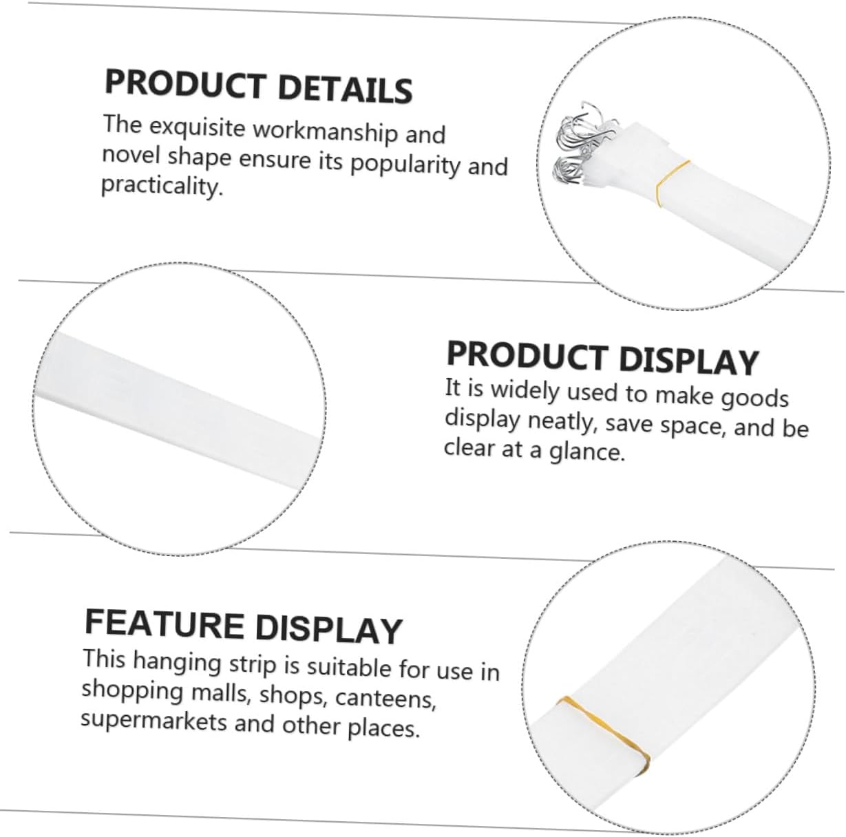 8pcs 50cm Hanging Display Merchandise Strips with S Hooks for Retail Snack Organization, Supermarket Hanging Strip Rack for Food Service Merchandising