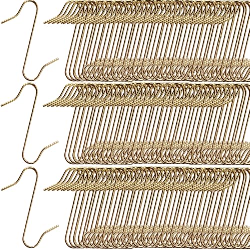 TIHOOD 300 Gold Christmas Ornament Hooks with Box