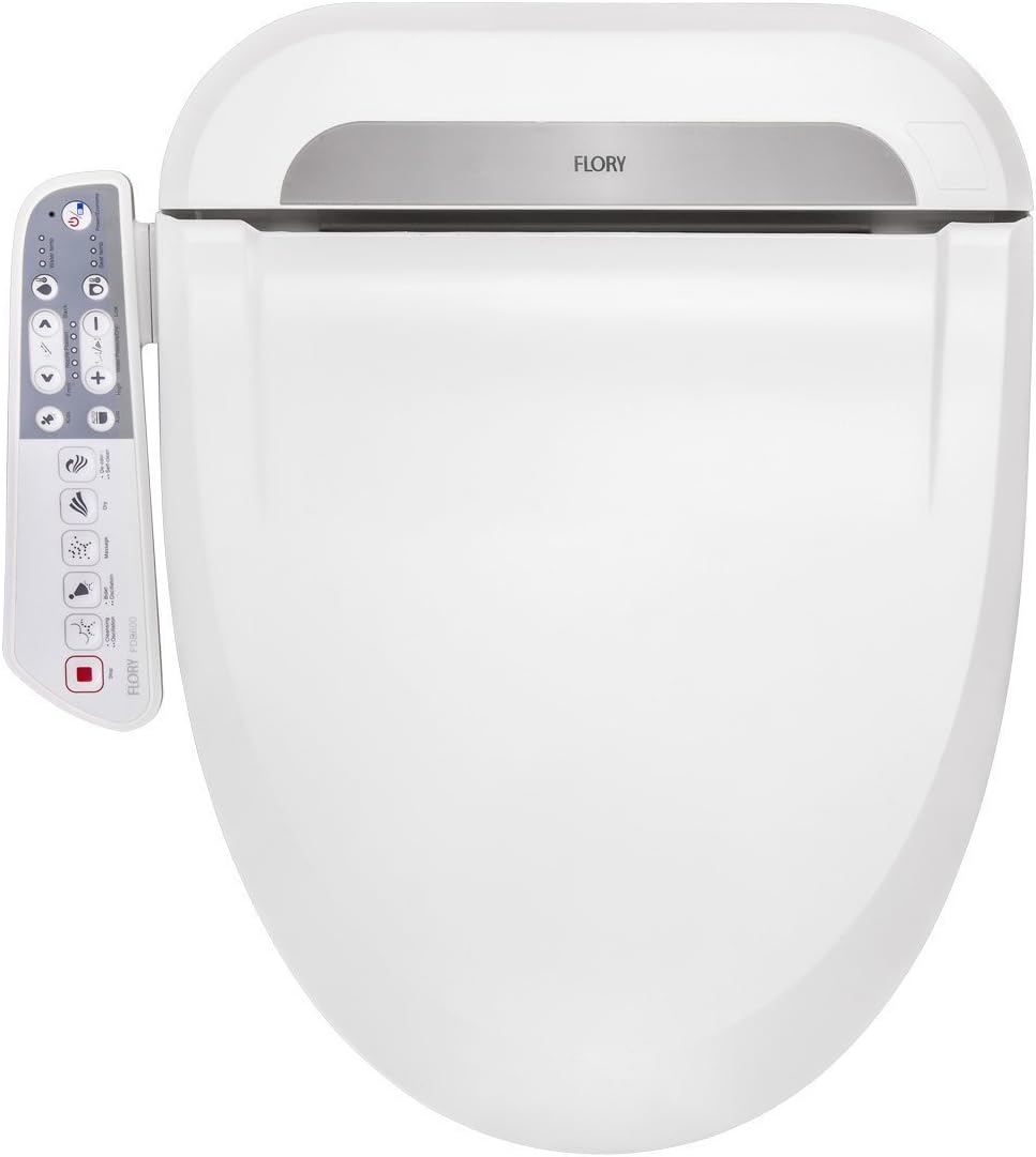 R FLORY Bidet Electric Digital Intelligent Toilet Seat FDB600 Energy-Saving Technology,Eco-Friendly,Water & Seat Heater,Warm Air Dry-Normal