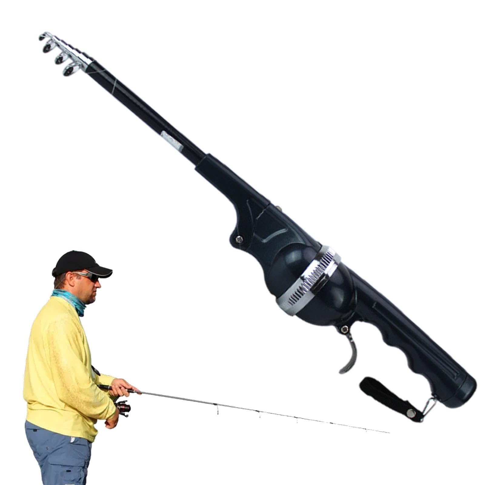 Fukamou Collapsible Fishing Rod, High-Strength Fiberglass Telescopic Fishing Rod and Reel Combo, Small Compact Fishing Rod for Adults, Outdoor Throwing Fishing