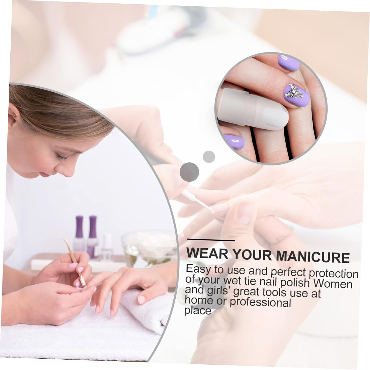 20pcs Nail Polish Varnish Protector Tips Nail Polish Shields for Easy Manicure Design for Quick Status Check for Art Lovers