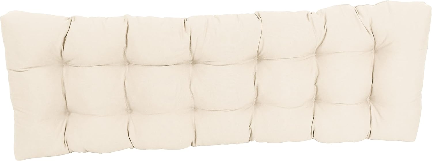 blazing needles twill tufted bench cushion, 55" x 19", natural 1 count natural 55" x 19"