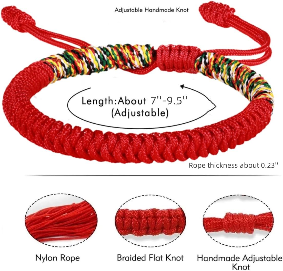 Handmade Braided Red Bracelet for Men Women