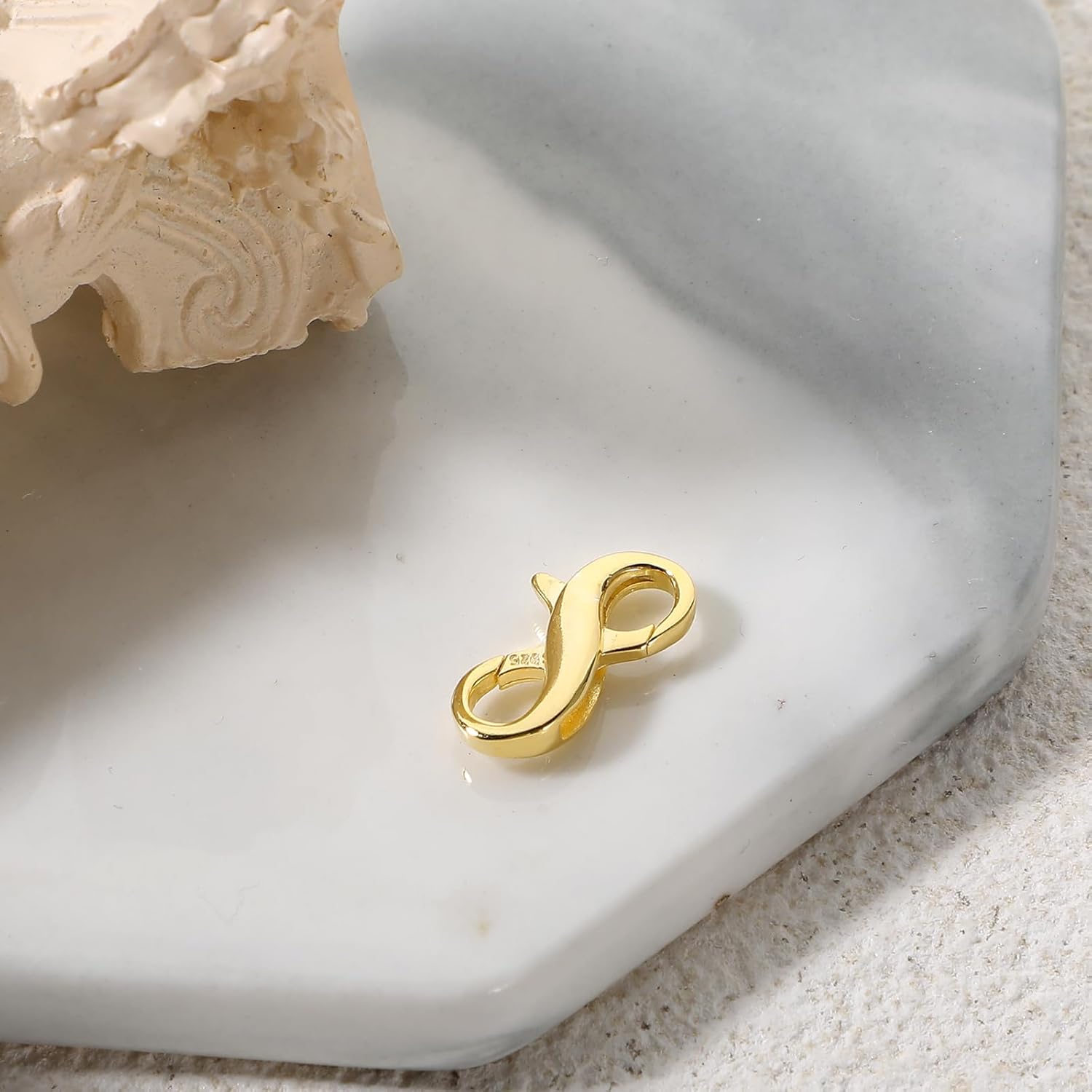 925 Sterling Silver Lobster Claw Clasps Gold Stainless Steel Necklace Extenders for Women Bracelet Clasps and Closures for Jewelry Making Necklace Connector Carabiner for DIY Jewelry Repair(Gold) - Image 3