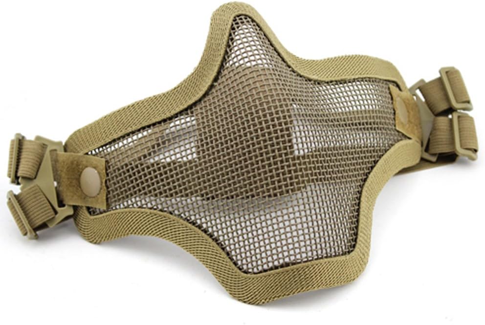 Tactical Airsoft Steel Metal Mesh Half Face Mask for Shooting Hunting Paintball CS Halloween Movie Props Cosplay