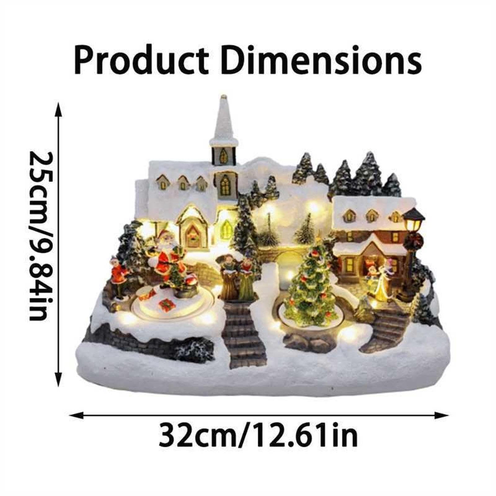 F Fityle Casette musicali natalizie da collezione, micro paesaggio, regalo con luci, decorazioni natalizie musicali per feste, mobiletto per camera da letto