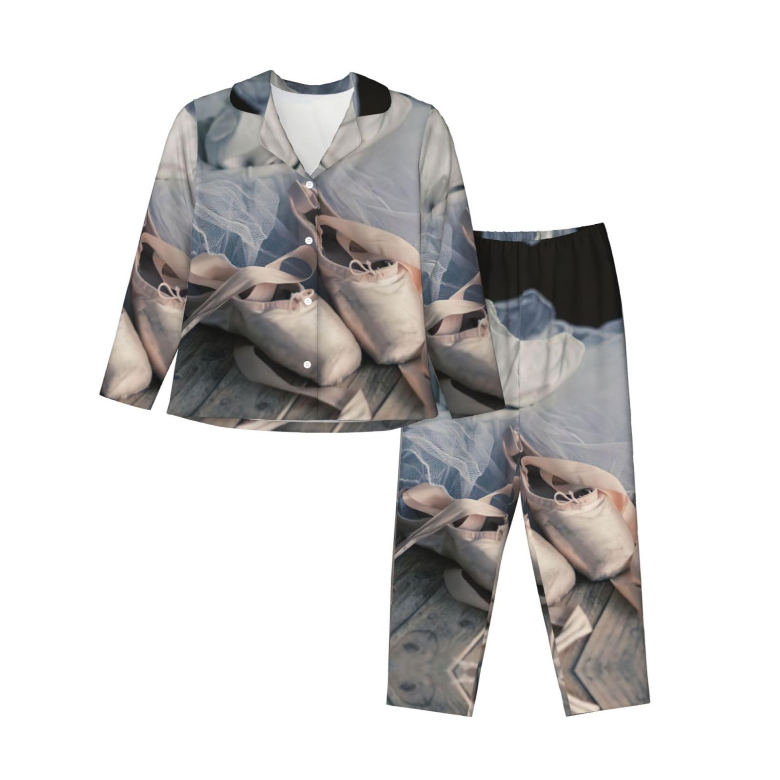 Pyjama imprimé chaussures de ballet ensemble manches longues coupe douce - 8