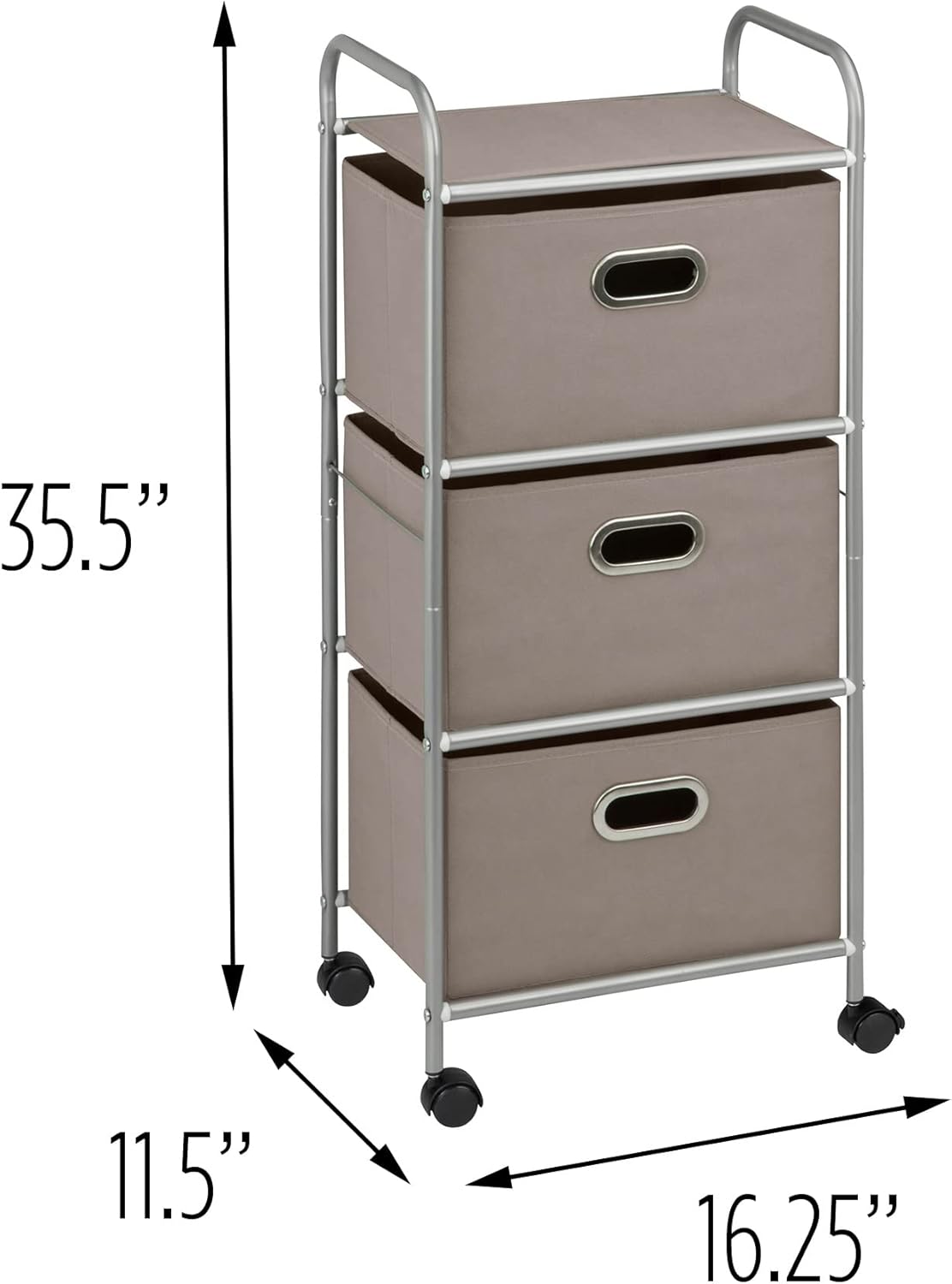 Honey-Can-Do 3 Drawer Rolling Cart - Blk CRT-02184 Black : Everything Else