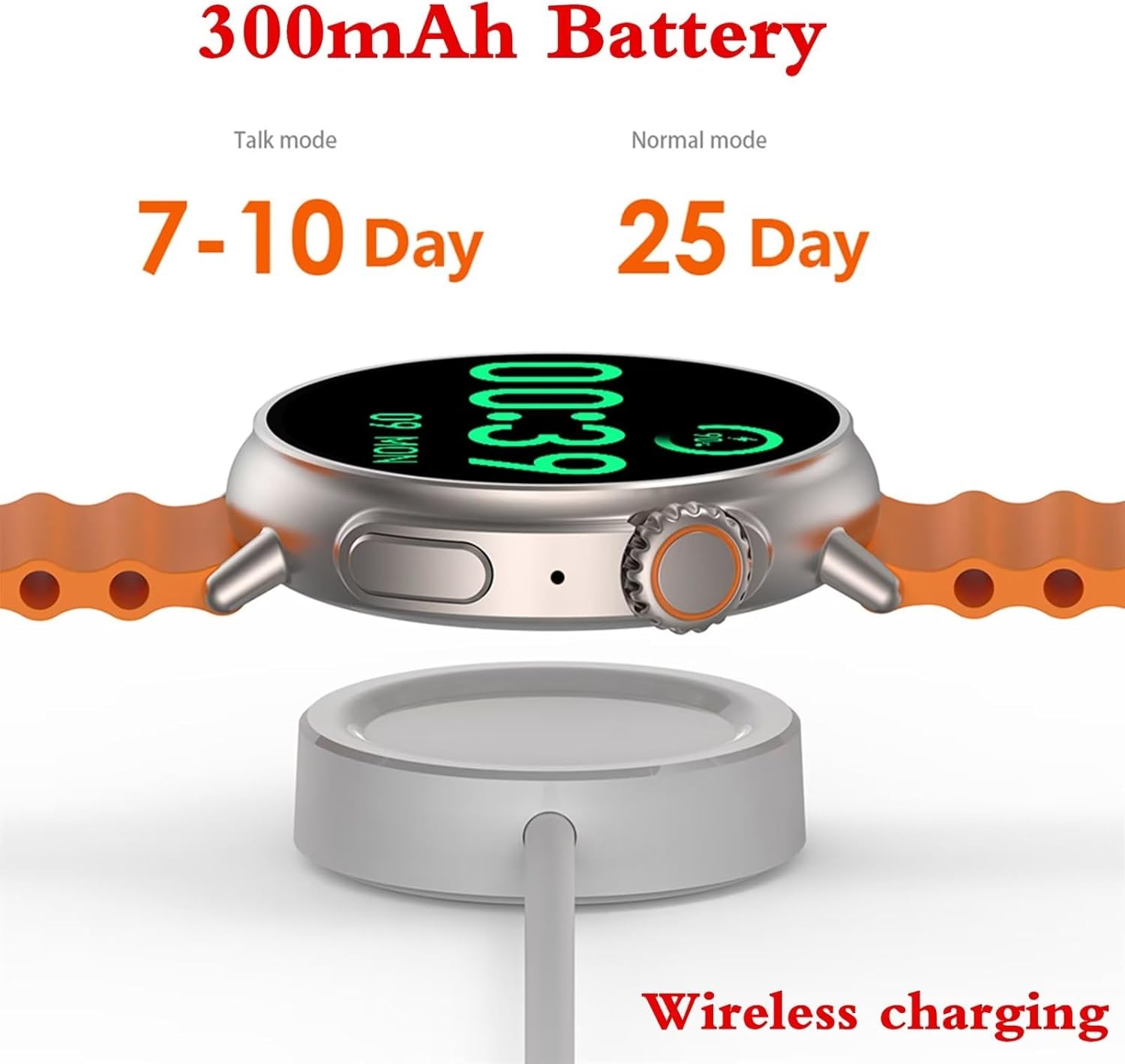 Smart Watch,Military Smartwatch IP68 Waterproof Silicone Strap,for Android iOS,Fitness Watches with Heart Rate Blood Oxygen Blood Pressure Monitor,Orange