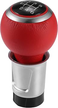 ACROPIX Car Manual Gear Shift Knob 6 Speed Fit for Audi A4 S4 B8 8K A5 8T Q5 8R S Line - Pack of 1 Red