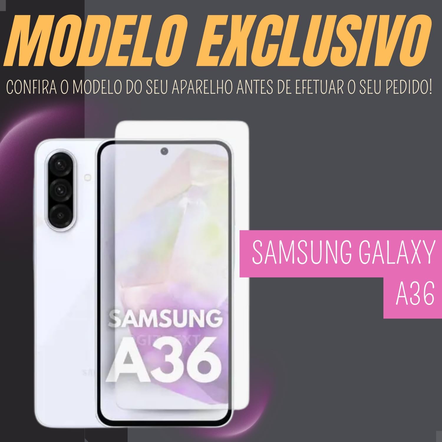 [GL CASES] Capa A36 Capinha Samsung A36 Case Slim Clear Anti Impacto Reforçada Silicone Transparente Flexível Anti Choque Com Proteção De Câmera + Pelicula Samsung Galaxy A36 Vidro 3D Cobertura Total